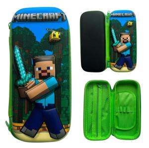 Penál Minecraft 3D Steve , Barva - Zelená