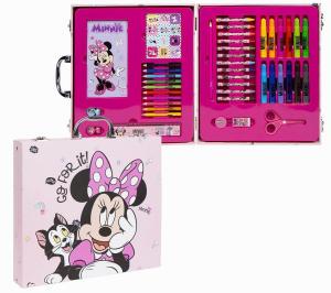 42 - DIELNY DREVENÝ KRESLIACÍ KUFRÍK MINNIE , Barva - Svetlo ružová