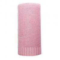 Bambusová pletená deka NEW BABY , Barva - Ružová , Rozměr textilu - 80x100