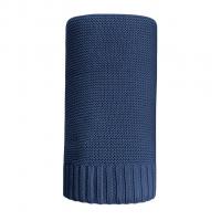 Bambusová pletená deka NEW BABY , Barva - Tmavo modrá , Rozměr textilu - 80x100