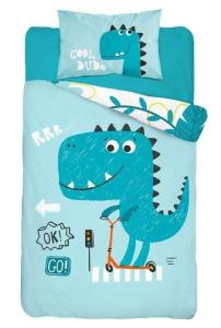 Bambusové obliečky do postieľky Dino , Barva - Tyrkysová , Rozměr textilu - 100x135