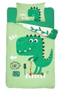 Bambusové obliečky do postieľky Dino , Barva - Zelená , Rozměr textilu - 100x135