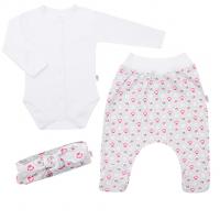Bavlnená dojčenská súprava New Baby Kiddy , Velikost - 68 , Barva - Bílo-růžová