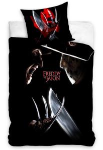 Bavlnené obliečky Freddy vs Jason , Barva - Čierna , Rozměr textilu - 140x200