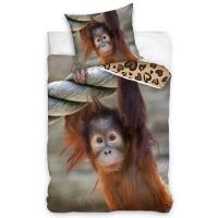 Bavlnené obliečky Opice Orangutan , Barva - Hnedá , Rozměr textilu - 140x200