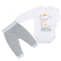 Body a tepláčky New Baby Funny , Velikost - 56 , Barva - Bílo-šedá