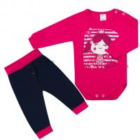 Body a tepláčky New Baby Funny , Velikost - 56 , Barva - Modro-růžová