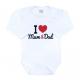Body I Love Mum and Dad , Velikost - 68 , Barva - Biela-1