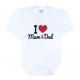 Body I Love Mum and Dad , Velikost - 62 , Barva - Biela-1