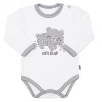 Body New Baby Cute Bear , Velikost - 86 , Barva - Bílo-šedá