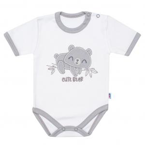 Body New Baby Cute Bear , Velikost - 80 , Barva - Bílo-šedá