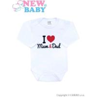 Body New Baby I love Mum and Dad , Velikost - 50 , Barva - Biela