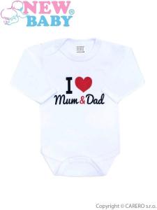 Body New Baby I love Mum and Dad , Velikost - 50 , Barva - Biela