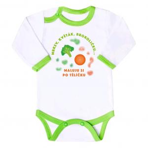 Body New Baby ...maľujem si po telíčku , Velikost - 62 , Barva - Bielo-zelená