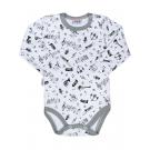 Body New Baby Music , Velikost - 80 , Barva - Bílo-šedá