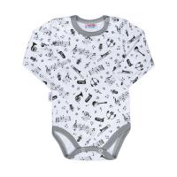 Body New Baby Music , Velikost - 80 , Barva - Bílo-šedá
