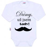 Body s potlačou Dámy, už som tu! , Velikost - 62 , Barva - Biela