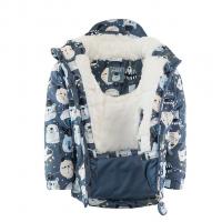 Zimná bunda s kožušinkou , Velikost - 80 , Barva - Šedo-modrá
