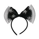 Čelenka Halloween mašle s pavouky , Barva - Čierna