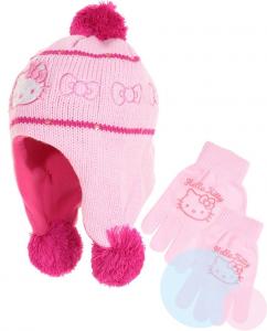 Čiapka a rukavice Hello Kitty , Barva - Ružová