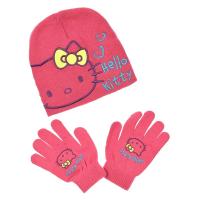 ČIAPKY A RUKAVICE HELLO KITTY , Velikost čepice - 52 , Barva - Malinová