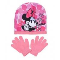 Čiapka a rukavice Minnie , Velikost čepice - 54 , Barva - Ružová