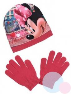 Čiapka a rukavice Minnie , Barva - Malinová