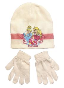 Čiapky a rukavice Princezné , Velikost čepice - 54 , Barva - Krémová