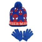 Čepice a rukavice Spiderman , Velikost čepice - 52 , Barva - Modrá