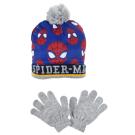 Čepice a rukavice Spiderman , Velikost čepice - 52 , Barva - Šedo-modrá