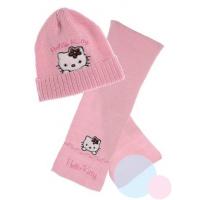 Čiapka a šál Hello Kitty , Velikost čepice - 52 , Barva - Ružová