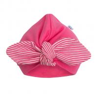 Čiapočka turban For Girls stripes , Velikost - 86 , Barva - Tmavo ružová