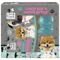 Box na desiatu a fľaša Psíkovia , Velikost lahve - 330 ml , Barva - Šedo-modrá
