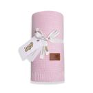 Pletená deka do kočíka bavlna bambus ružová , Barva - Svetlo ružová , Rozměr textilu - 80x100