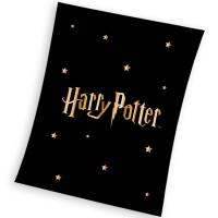 Deka Harry Potter Gold Stars , Barva - Čierna , Rozměr textilu - 130x170