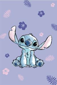 Deka mikroflanel Lilo and Stitch , Barva - Svetlo fialová , Rozměr textilu - 100x150