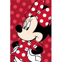 Deka mikroflanel Minnie Red , Barva - Červená , Rozměr textilu - 100x150