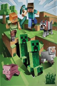 Deka Minecraft Farma , Barva - Zelená , Rozměr textilu - 100x150