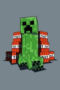 Deka Minecraft TNT , Barva - Tmavo šedá , Rozměr textilu - 100x150