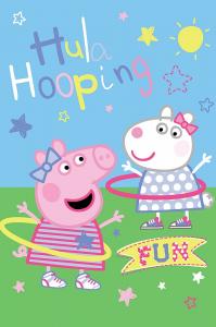 Deka Peppa Pig Hula hooping , Barva - Modro-zelená , Rozměr textilu - 100x150