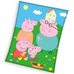 Deka Prasiatko Pepina a Kuriatka , Barva - Modro-zelená , Rozměr textilu - 150x200