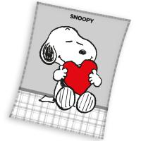 Deka Snoopy Love , Barva - Šedá , Rozměr textilu - 150x200