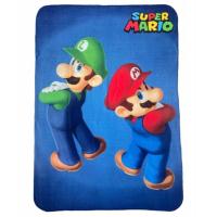 Deka Super Mario , Barva - Modrá , Rozměr textilu - 100x140