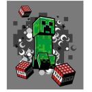 Deka XXL Minecraft , Barva - Šedá , Rozměr textilu - 130x160