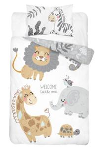 Obliečky do postieľky Zoo , Barva - Biela , Rozměr textilu - 100x135