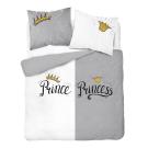 Francúzske obliečky Prince and Princess , Barva - Bílo-šedá , Rozměr textilu - 200x220