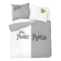 Francúzske obliečky Prince and Princess , Barva - Bílo-šedá , Rozměr textilu - 200x220