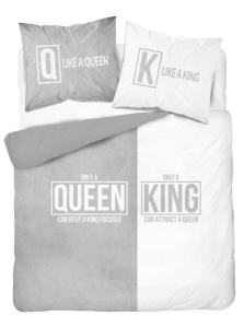 Francúzske obliečky Queen King , Barva - Bílo-šedá , Rozměr textilu - 200x220