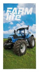 Osuška Traktor blue farm , Barva - Modrá , Rozměr textilu - 70x140