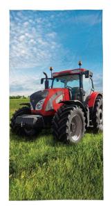 Osuška Traktor red , Barva - Modro-zelená , Rozměr textilu - 70x140